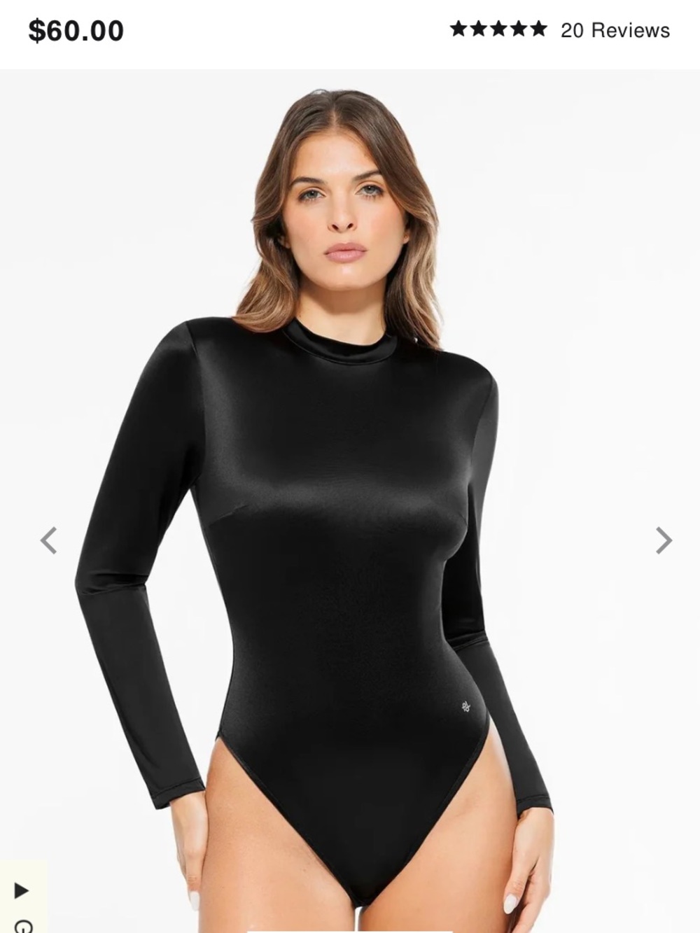 POPILUSH Women's Black Long-Sleeve Mock Neck Bodysuit